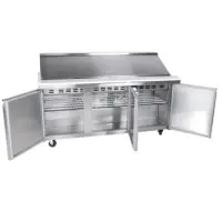 Universal USPT72 72” Mega Top Three Door Sandwich Prep Table Refrigerator