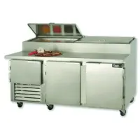 Leader ESPT72-M - Three Door 72" Pizza Prep Table - NSF Certified - Marble Top