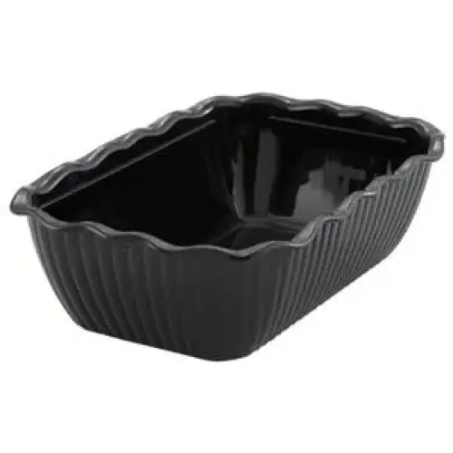 Winco Food Storage Container Crock, 10 x 7 x 3-in, Black [CRK-10K]